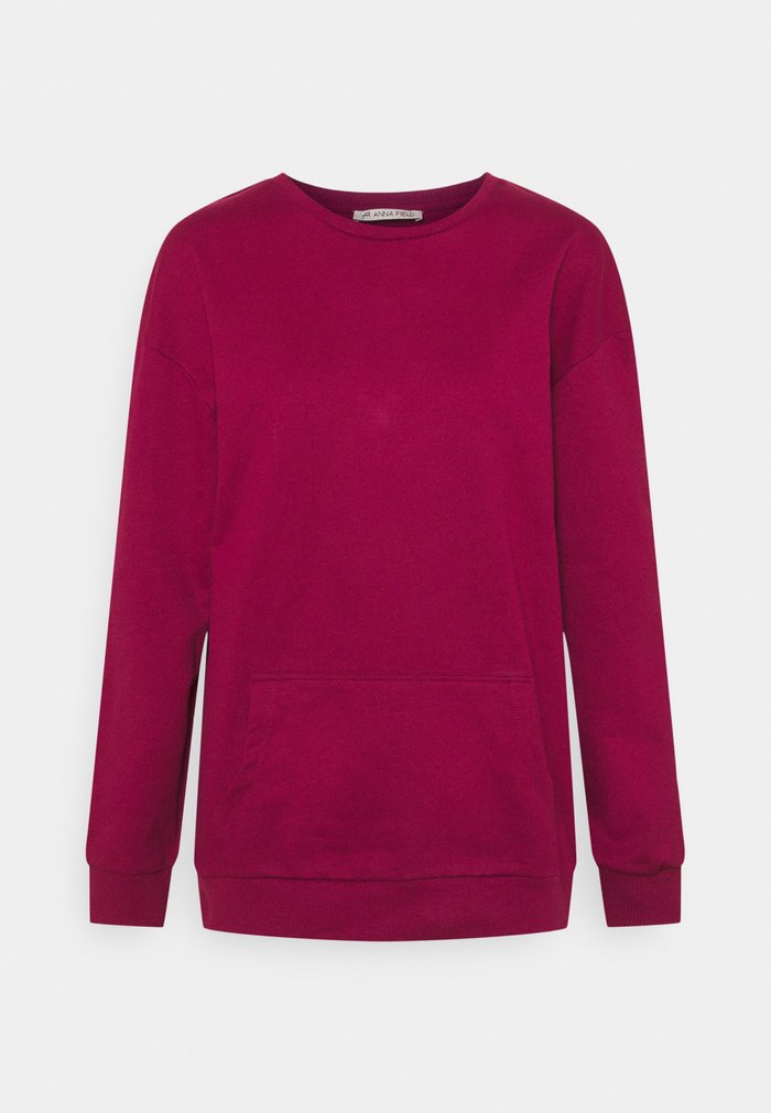 Sweats Anna Field Crew Neck With Pocket Rouge Femme | NTP-3054400